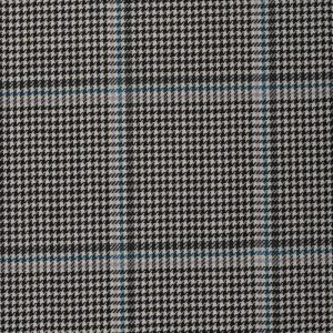 17013 – black and white dogtooth with light pink /turquoise check