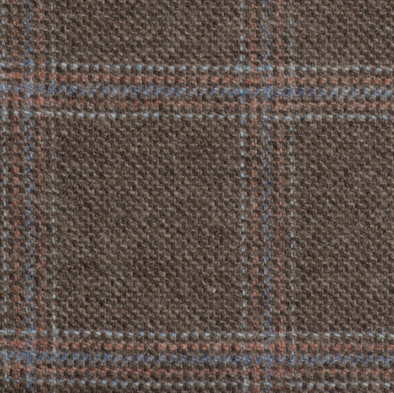 19009 - Brown with orange and blue check