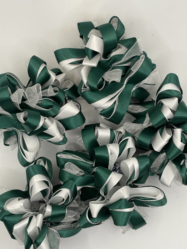 Green & White Hair Scrunchie