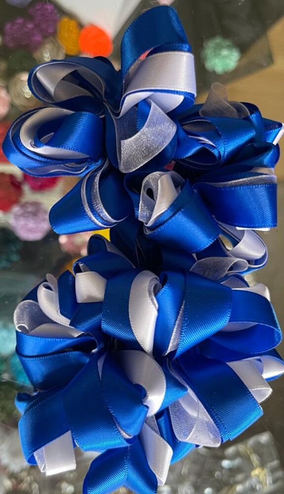 Royal / White Scrunchie