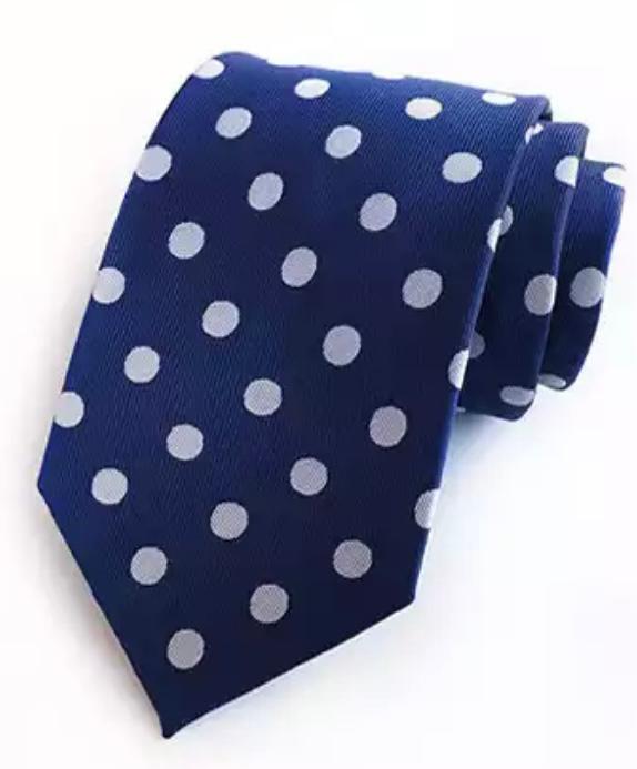 Blue / White Polka Dot Tie