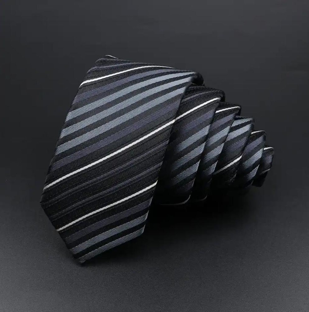 Grey/Black Stripe Tie