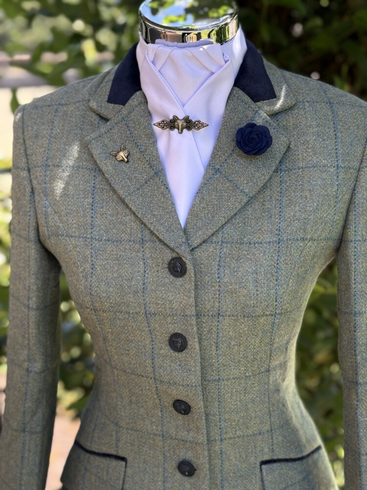 Sage Green with Blue Overcheck