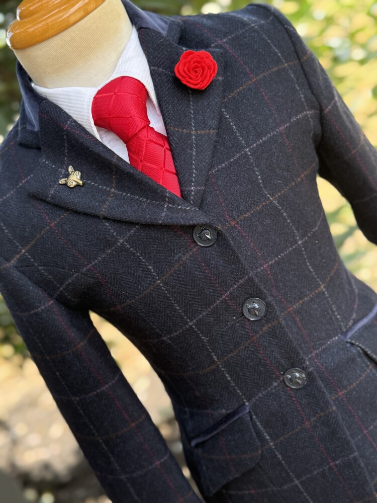 Childs Navy Herringbone