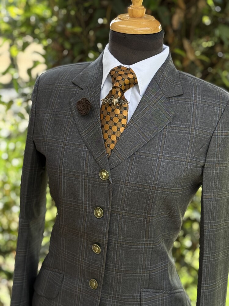 Dark Grey Tweed/Brown Windowpane