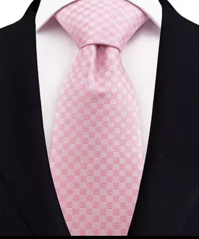 Pink Check Tie