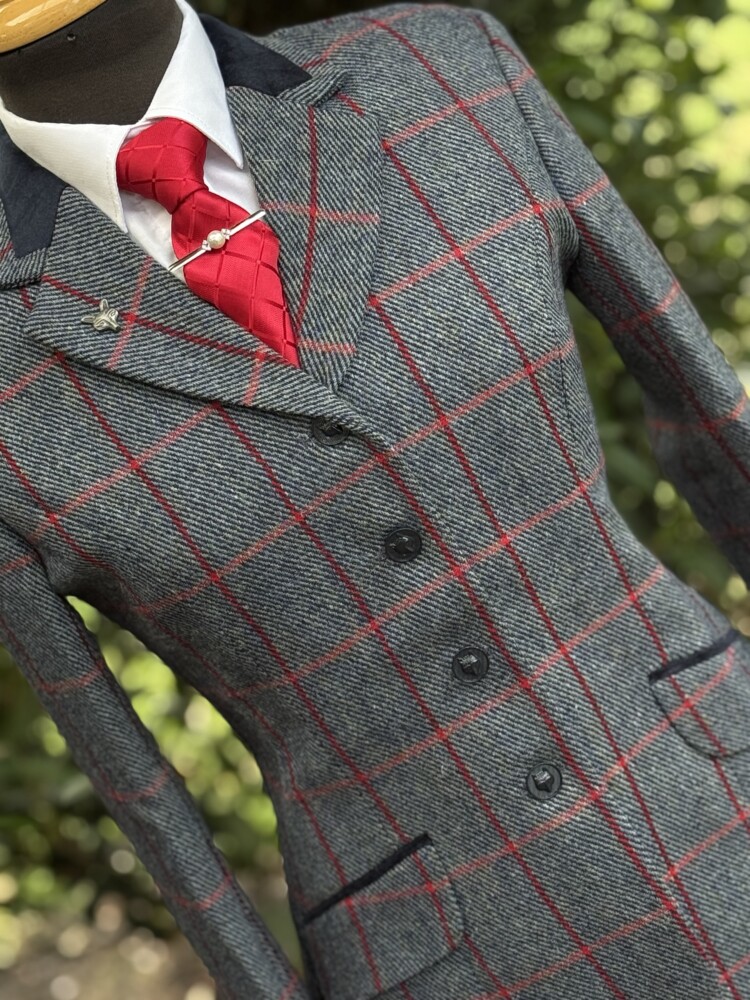 Slate Blue Tweed / Crimson Overcheck