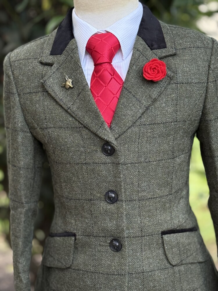 Childs Olive Green /Black Windowpane