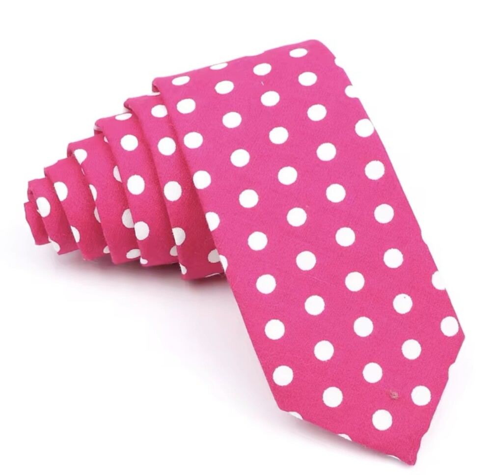 Fushia polka Dot Tie