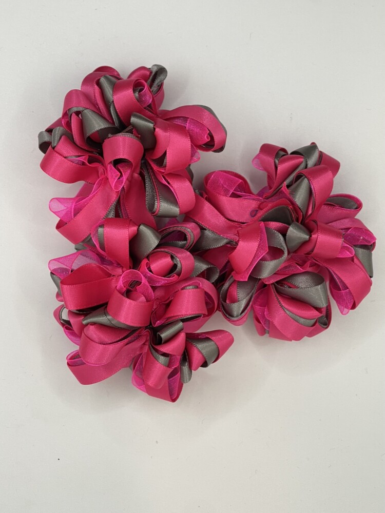 Hot pink & Grey Hair Scrunchie