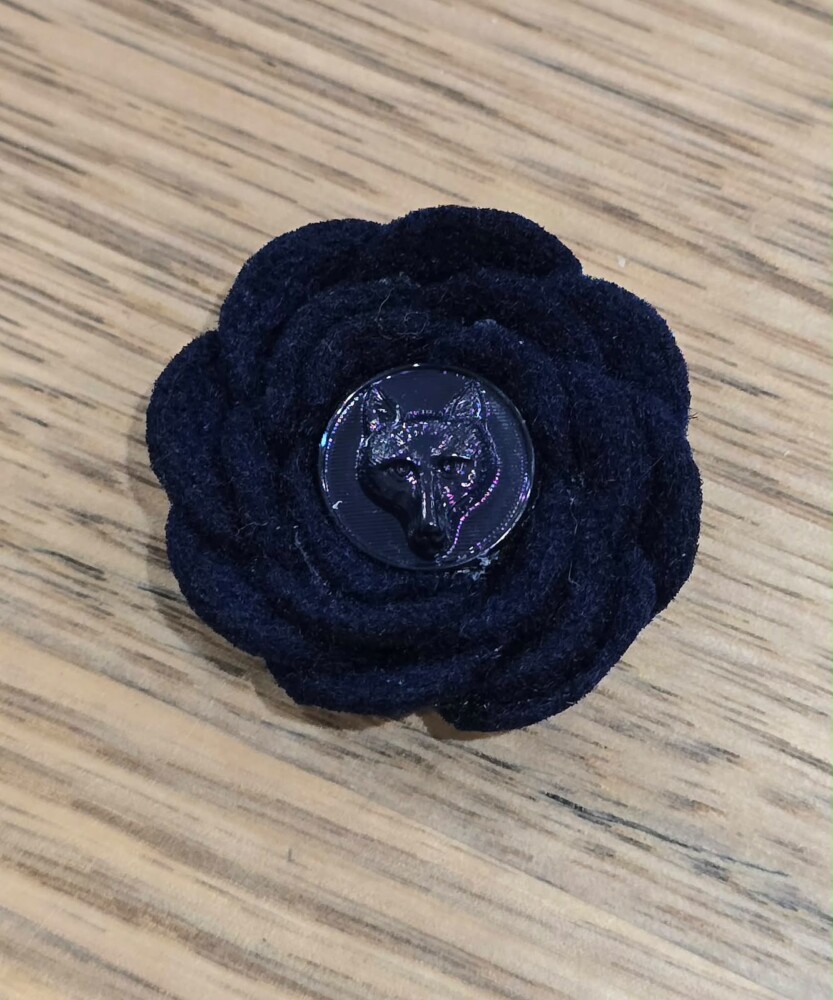 Navy Fox Lapel Pin